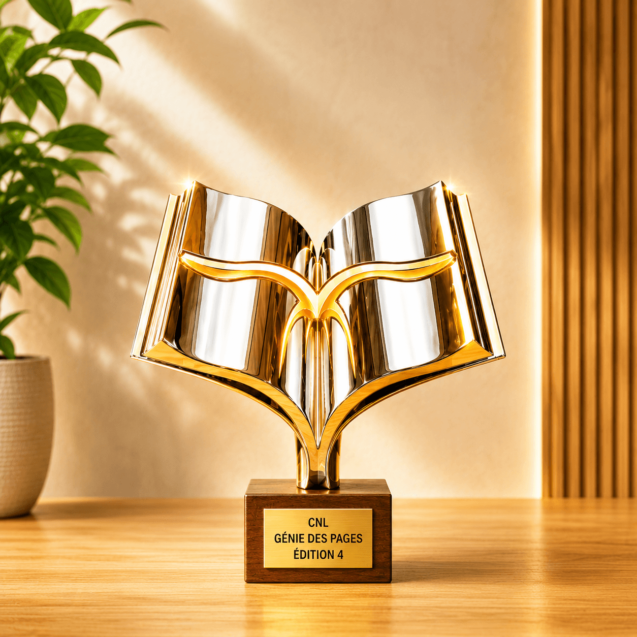 Trophée officiel de la compétition nationale de lecture Génie des Pages