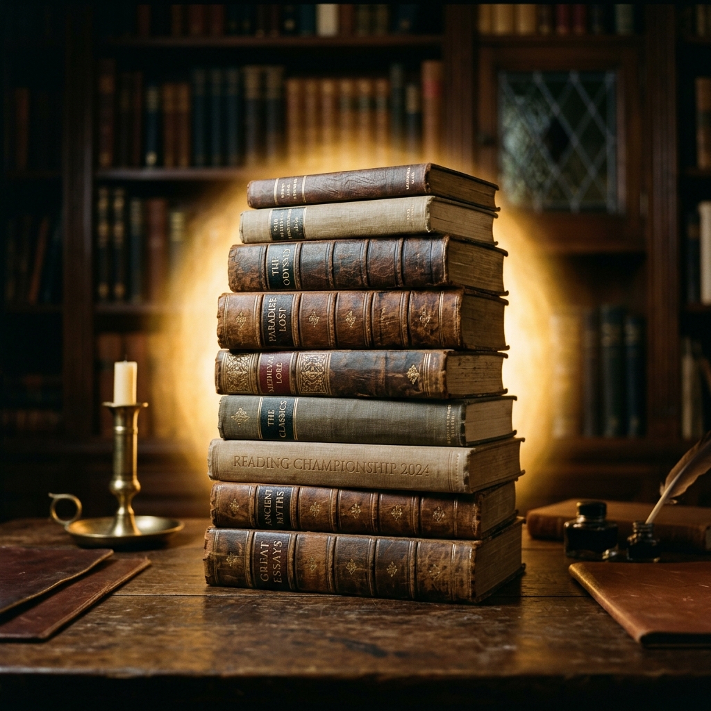 Illustration poétique de livres sous une lumière dorée représentant la connaissance
